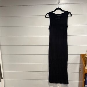 Tahari Black Textured Midi Dress.  Size- small